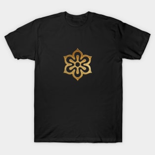 Kyoto Prefecture Symbol in Gold Faux T-Shirt